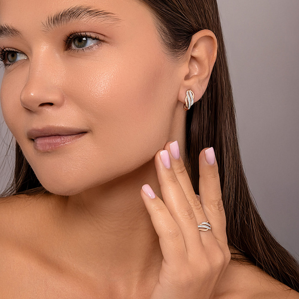 Сережки з червоного золота з діамантами (арт. С011223020) – зображення 4