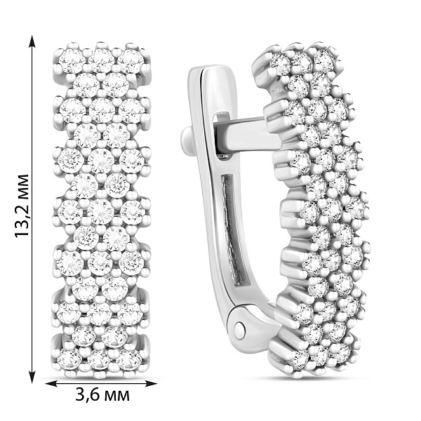 Золотые серьги с фианитами (арт. 110156б) – изображение 3