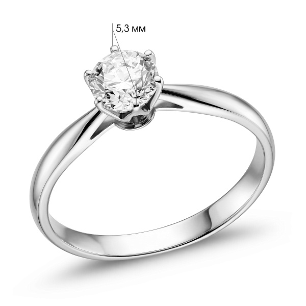 Золотое кольцо с бриллиантом (арт. К01149005136б) – изображение 4
