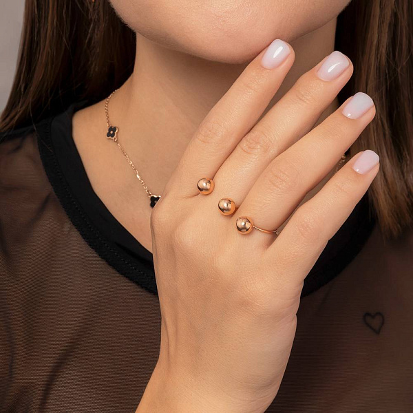 Золота каблучка на два пальці (арт. 1401038) – зображення 3