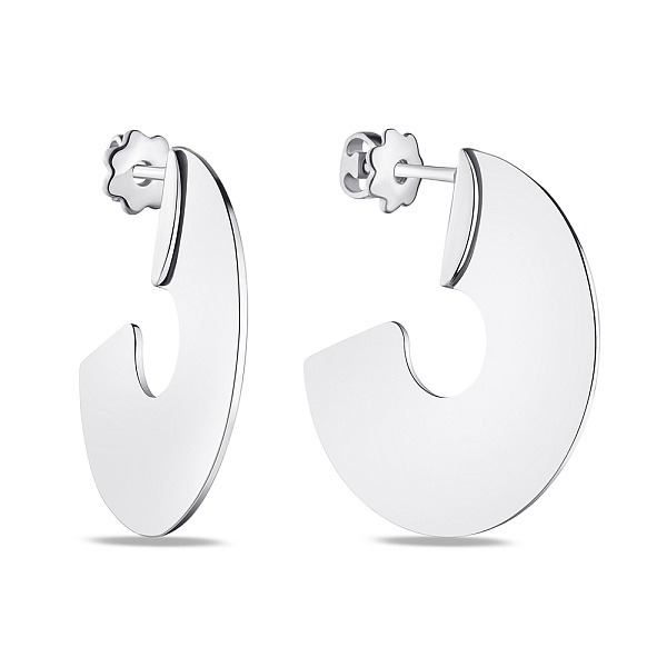 Серьги из серебра без камней (арт. 7518/902-01198) – изображение 1