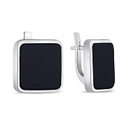 Фото Серебряные серьги с ониксом (арт. 7502/0977осю)