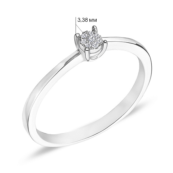 Золотое кольцо с бриллиантами (арт. К341149005б) – изображение 6