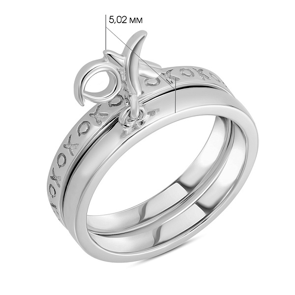 Кольцо трансформер из серебра (набор из двух колец) (арт. 7501/4916) – изображение 2