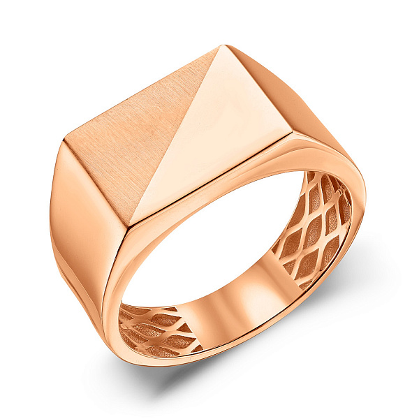 Печатка из красного золота без камней (арт. 180533) – изображение 1
