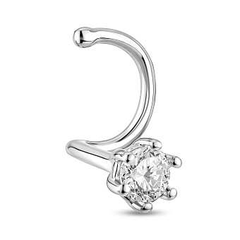 Фото Золотой пирсинг для носа с фианитом (арт. 360383б)