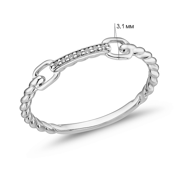 Кольцо из белого золота с бриллиантами (арт. К011376б) – изображение 4