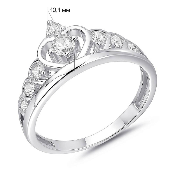 Серебряное кольцо Корона с россыпью фианитов (арт. 7501/15079р) – изображение 2