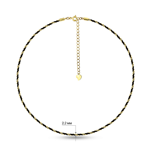 Серебряное колье с шелковой нитью (арт. 7507/2207жч) – изображение 3