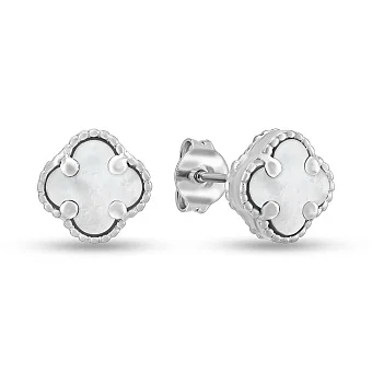 Сережки з білого золота з перламутром (арт. 104811/7бп)