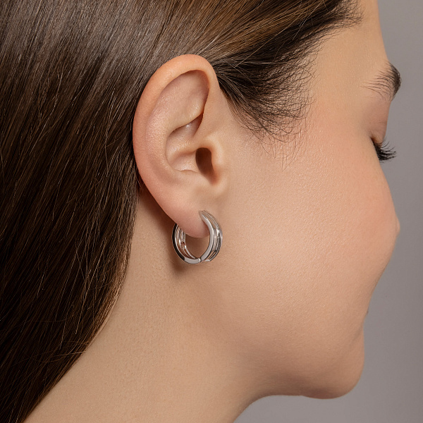 Серебряные серьги-конго (арт. 7502/10155/15) – изображение 3