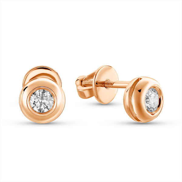 Сережки-пусети з золота з діамантами (арт. Т011225005) – зображення 1