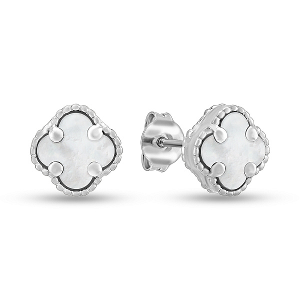Сережки з білого золота з перламутром (арт. 104811/7бп) – зображення 1