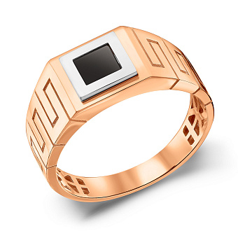 Фото Золота печатка з грецьким орнаментом (арт. 180548кбо)