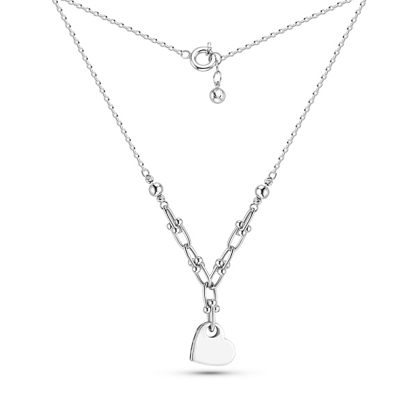 Колье Сердечко из белого золота (арт. 352445б) – изображение 2
