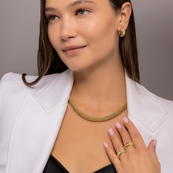 Гибкое кольцо из желтого золота (арт. 156686ж) – изображение 4