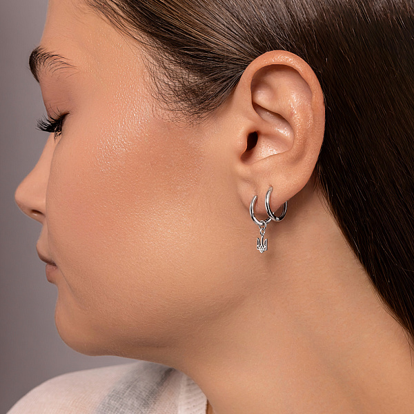 Золотые серьги Герб Украины (арт. 110034б) – изображение 4