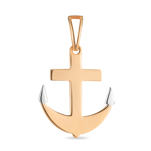 Кулон «Якір» з червоного золота (арт. 424065) – зображення 1