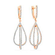 Золоті сережки з підвісками і фіанітами (арт. 110241)