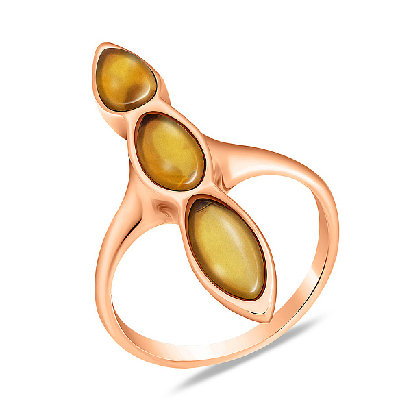 Золота каблучка з бурштином (арт. 152529) – зображення 1