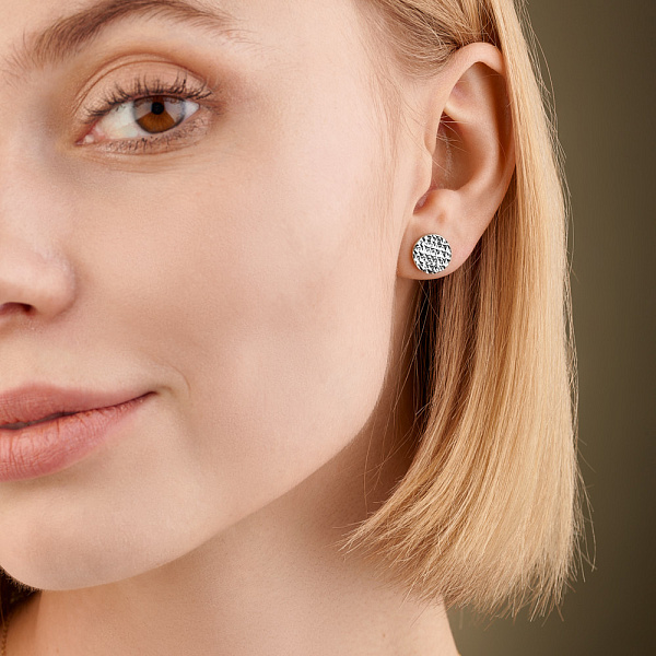 Пусеты «Монеты» из белого золота (арт. 107862/3б) – изображение 2