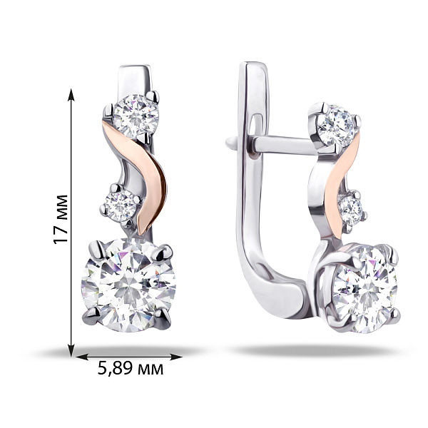 Серебряные серьги с фианитами (арт. 7202/283сп) – изображение 2