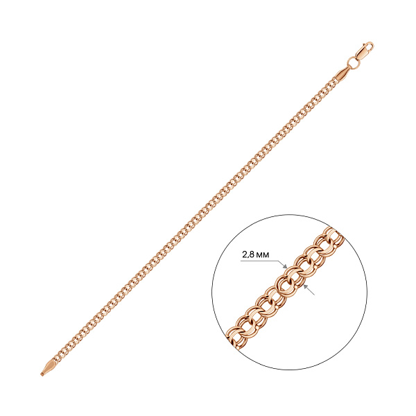 Золотий тонкий браслет плетіння Бісмарк (арт. цр3103-040) – зображення 2