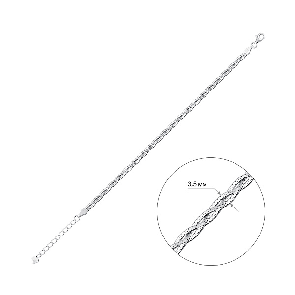 Серебряный браслет на ногу без камней (арт. 7509/4853н) – изображение 2