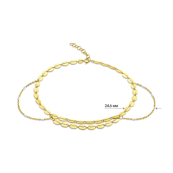 Золотой браслет на ногу Francelli с эмалью (арт. 3261055жебн) – изображение 5