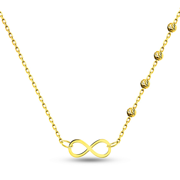 Золотое колье Бесконечность с шариками (арт. 352501ж) – изображение 1