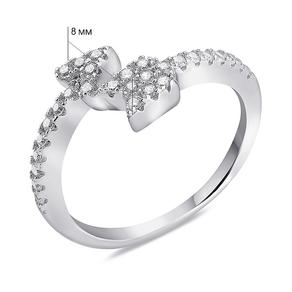 Серебряное кольцо Стрела с фианитами (арт. 7501/2637) – изображение 5