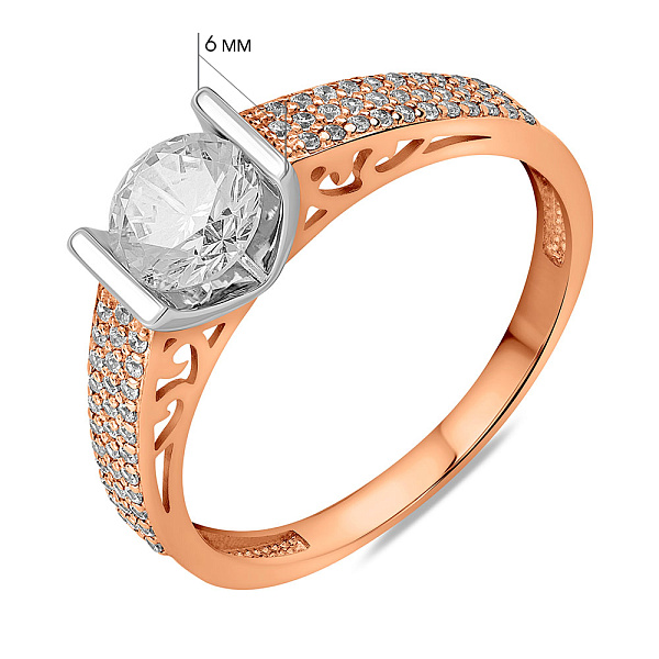 Золота каблучка з фіанітами (арт. 148000) – зображення 5