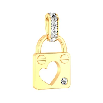 Золотой кулон Замочек с фианитами (арт. 440644ж)