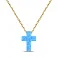 Серебряное колье с крестиком из синего опала (арт. 7507/441жПос) – изображение 1