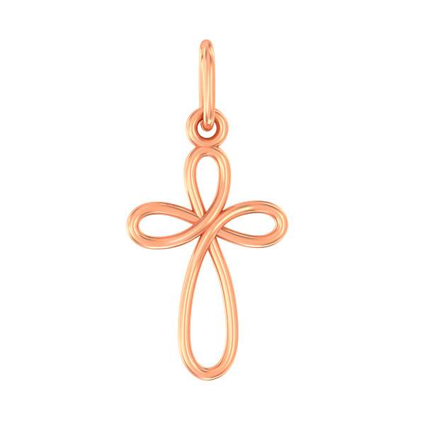 Золотой крестик в красном цвете металла (арт. 440776) – изображение 1