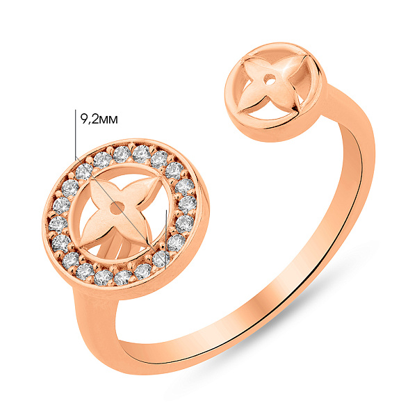 Золота каблучка з фіанітами (арт. 156386) – зображення 2