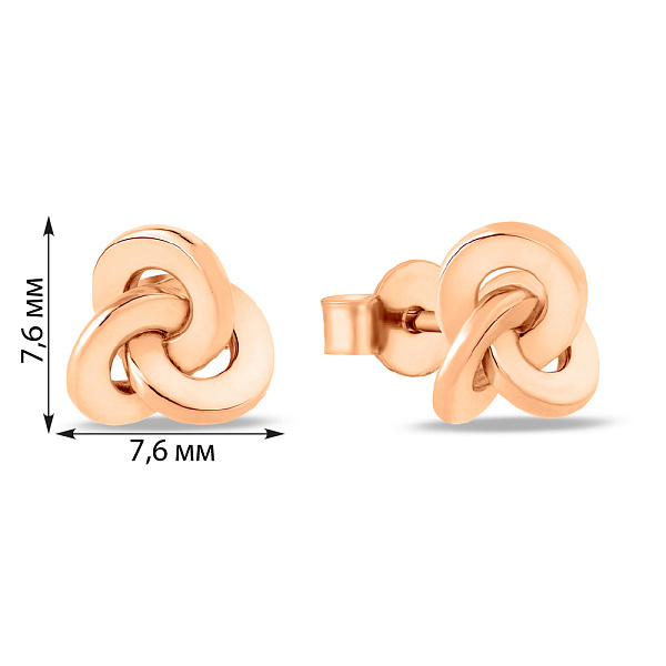 Золотые серьги-пусеты без камней (арт. 1091172) – изображение 4