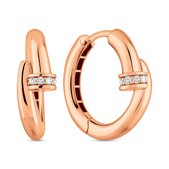 Фото Золоті сережки Цвях  з фіанітами (арт. 1092117)