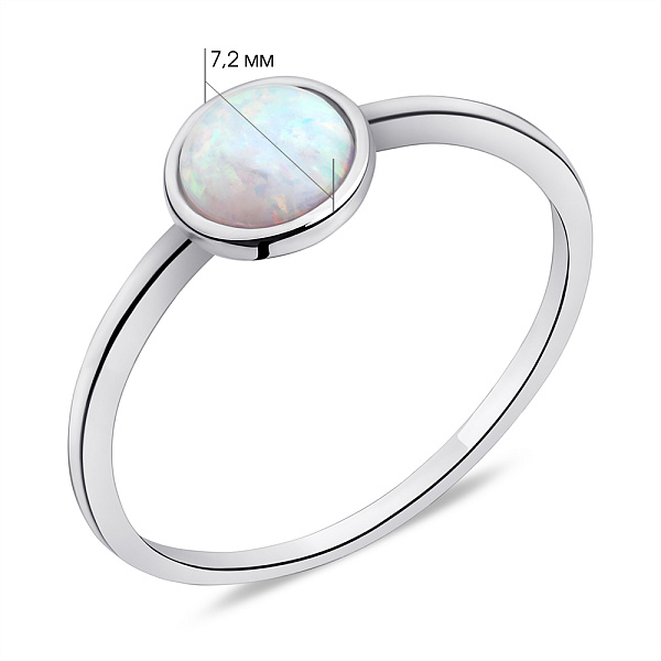 Серебряное кольцо с белым опалом (арт. 7501/КК2ОПБ/1184-18) – изображение 2