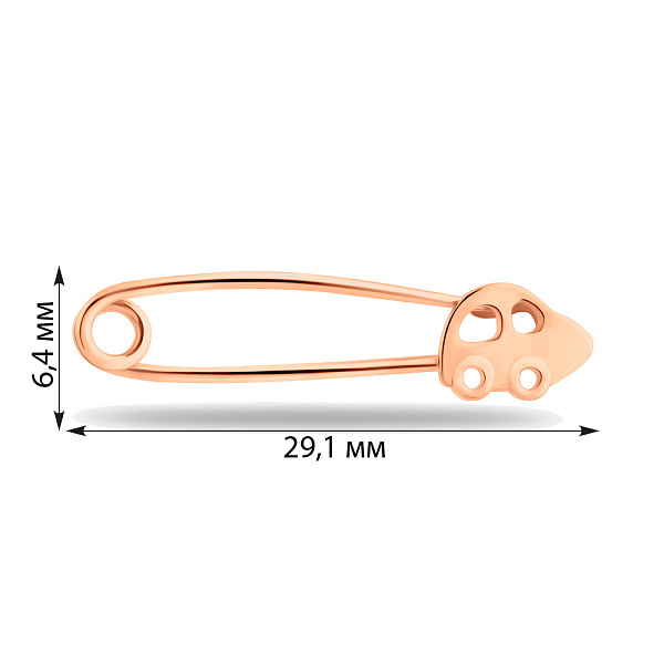 Золотая булавка Машинка (арт. 6008063101) – изображение 2