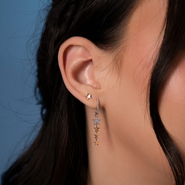 Серьги-трансформеры из золота с подвесками (арт. 111269) – изображение 3