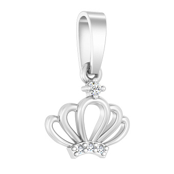 Фото Золотая подвеска Корона с фианитами (арт. 440569б)