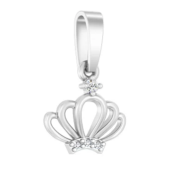 Золотая подвеска Корона с фианитами (арт. 440569б)