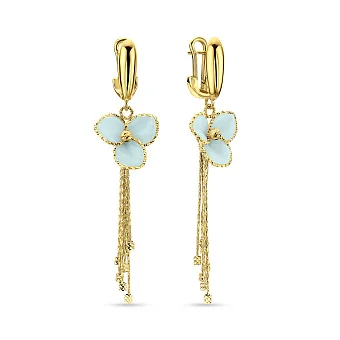 Золоті сережки з підвісками Francelli Квіти (арт. 109735жкмг)