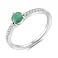 Тонкое серебряное кольцо с изумрудом и фианитами (арт. 7501/2162322Изм) – изображение 1