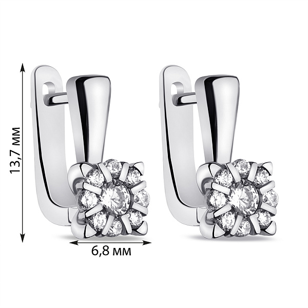Серьги из серебра с фианитами (арт. 7502/3690) – изображение 2