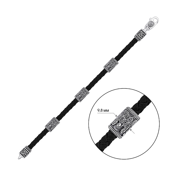 Срібний браслет з лавсаном (арт. 7309/4010) – зображення 2
