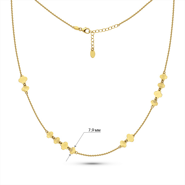 Золоте кольє Конюшина з алмазною гранню (арт. 352981ж) – зображення 5