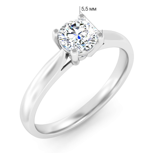 Каблучка з білого золота з діамантом (арт. К01161107146б) – зображення 3