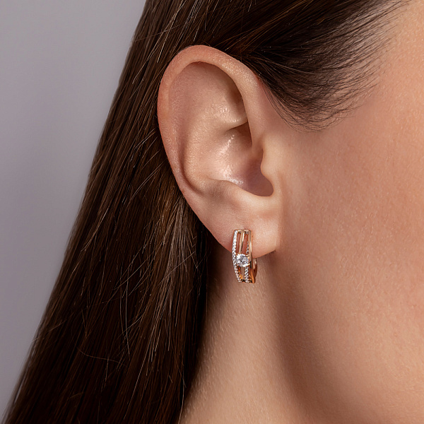 Серьги из золота с фианитами (арт. 111126) – изображение 2